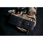Signature Edition | Bi - Fold Crazy Horse Leather Wallet | Black - Przewalske